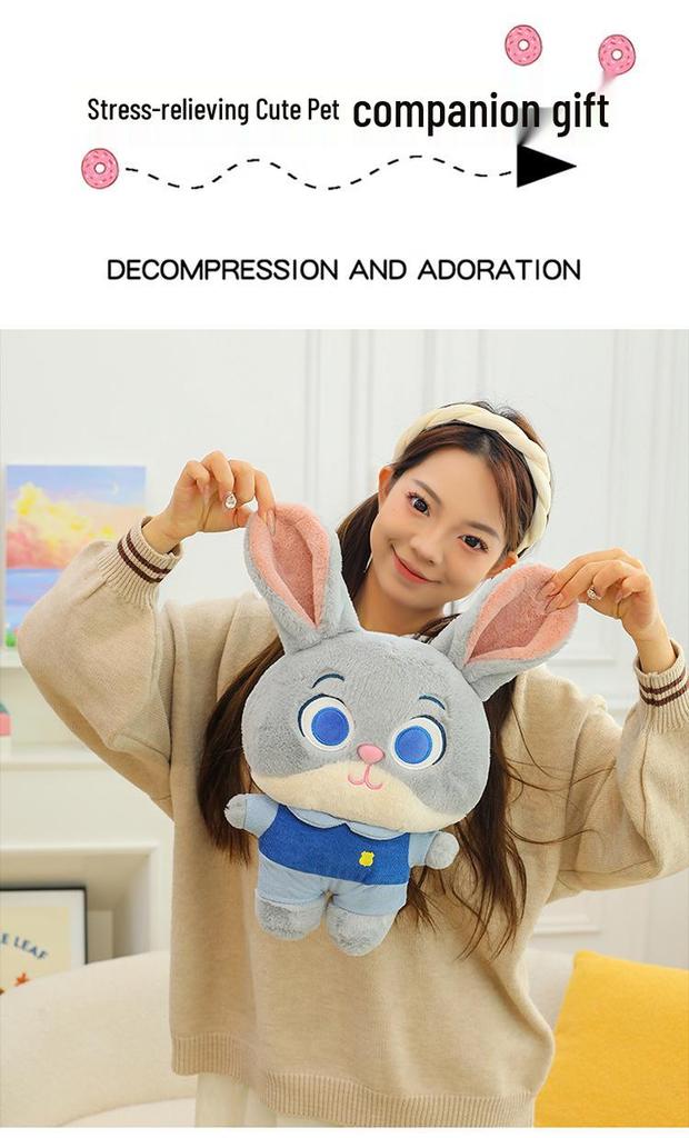 Crazy Animals Rabbit & Fox Plush Toy - Cute Q Version Dolls
