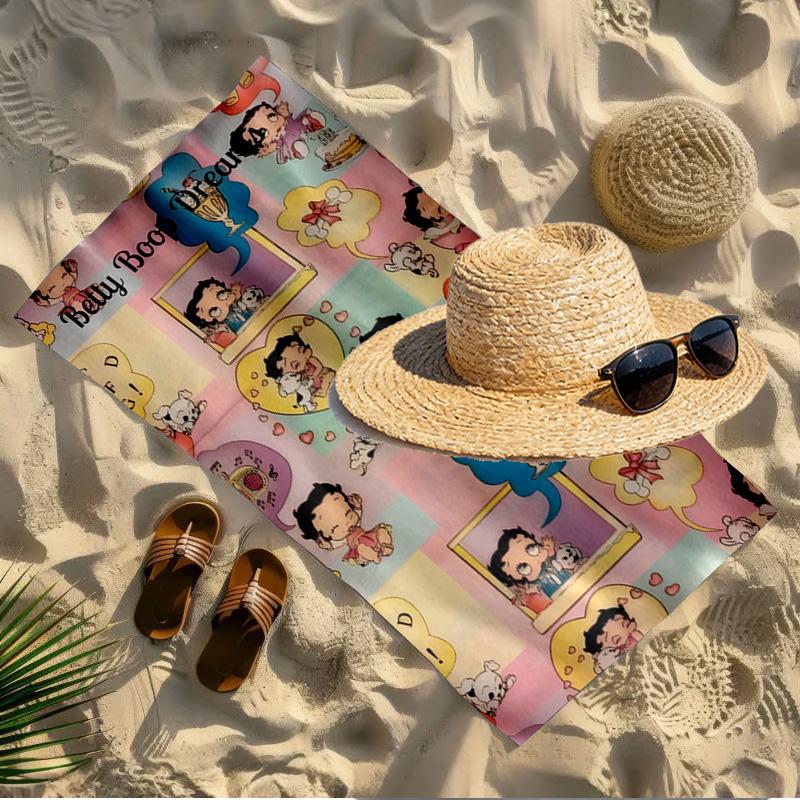Sexy Doll Print Beach Towel Design, Soft, Lightweight. for Home Bathroom, Spa, Pool, Yoga, Surfing, Camping, Gift for Family, Friend
