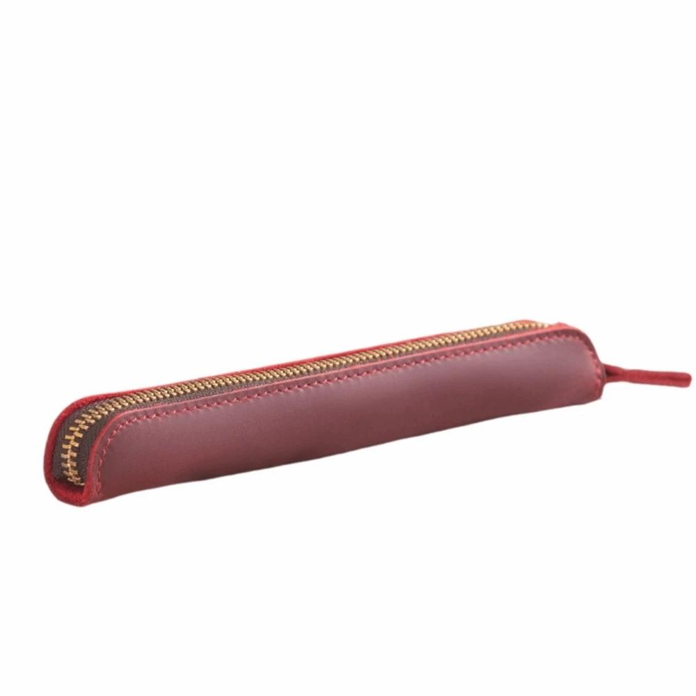 

Retro Mini Pen Pouch Cowhide Leather Electronic Writing Pen Protective Tablet Pen Holder Student червоний