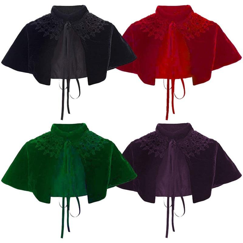 Mantello in Velluto Velour Mantello da Cavaliere Vampiro Mantello per Halloween Mietitore Gioco di Ruolo per Adulti Bambini