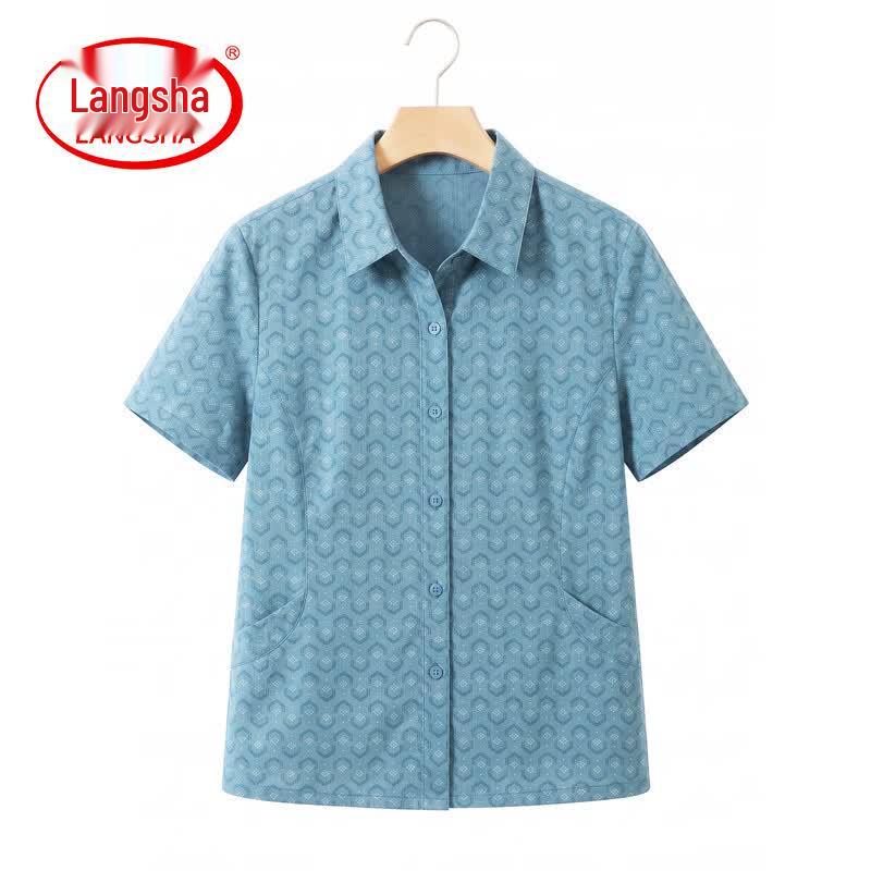 Women s Short Sleeve Button-Front Shirt 4XL