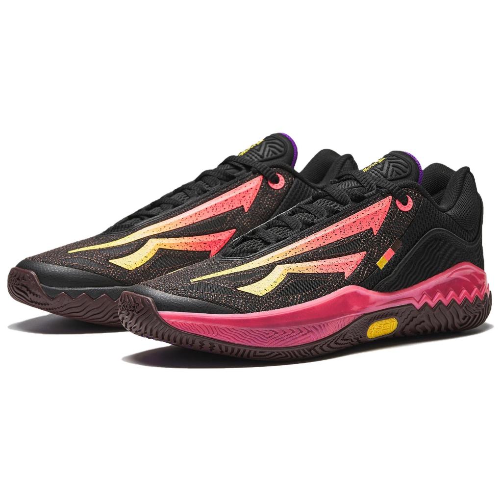 Anta KAI SPEED 2 Cushioning Slip Resistant Abrasion Resistant Low top Basketball Shoes Men's Black Pink 912541114S-4