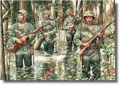 Master Box US Marines 4 Figures Pacific War Jungle Warfare Plastic Model MB35089 1/35