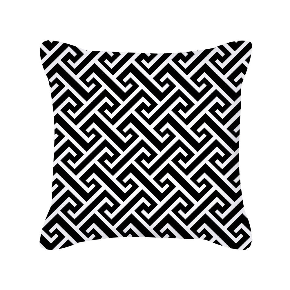 Ins Nordic Pillow Geometric Black Sofa Cushion Simple Office Peach Skin Pillow Cover