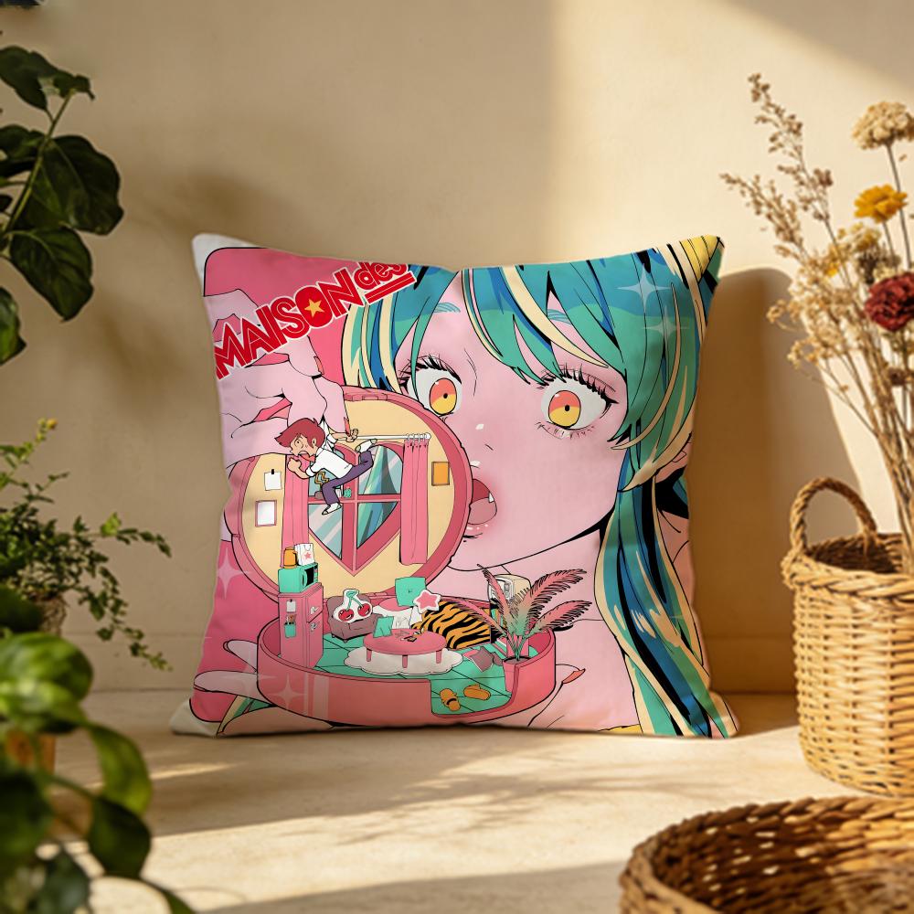 

Hot UUrusei Yatsuraes Cushion Cover Versatile DoubleSided Pillow Case Fit for Sofa Bed Car Daily Decor 30X30cm