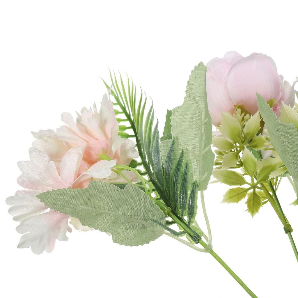 5-gałązkowa sztuczna piwonia i hortensja z jedwabiu ze łodygą, 2 szt. sztucznych kwiatów, sztuczne piwonie, dekoracja bukietu na ślub, do domu, biura