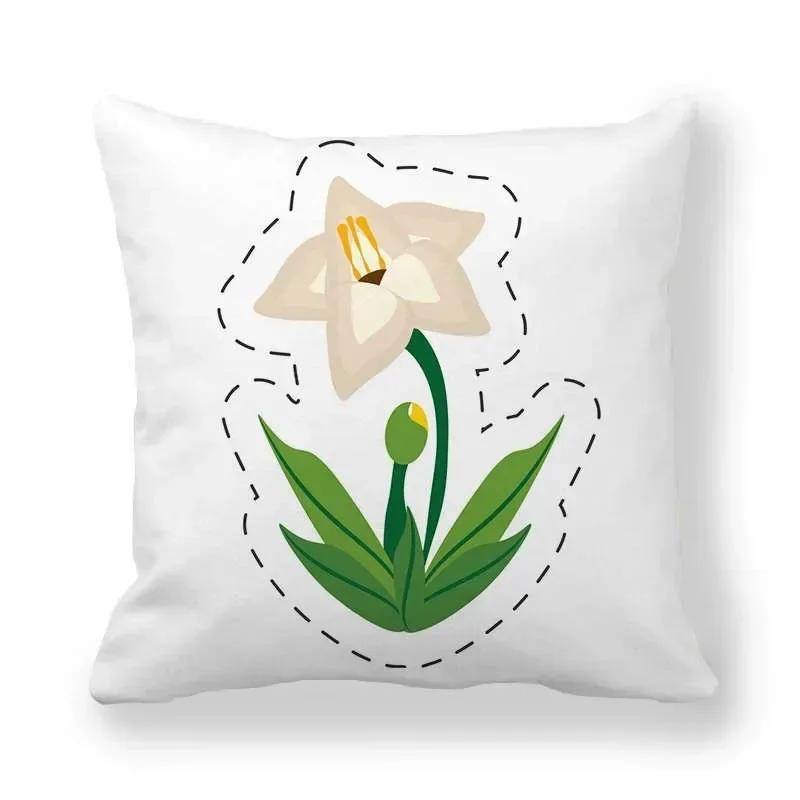 

Серия Цветы Мультяшная Наволочка Тюльпан Маргаритка Чехол для Подушки Гостиная Диванная Подушка Офисное Кресло Наволочка Спальня Домашнее Украшение 66x66cm