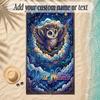 Birds Theme Soft Beach Towel Personalized Custom Name Text Towel Portable for Beach Pool Travel
