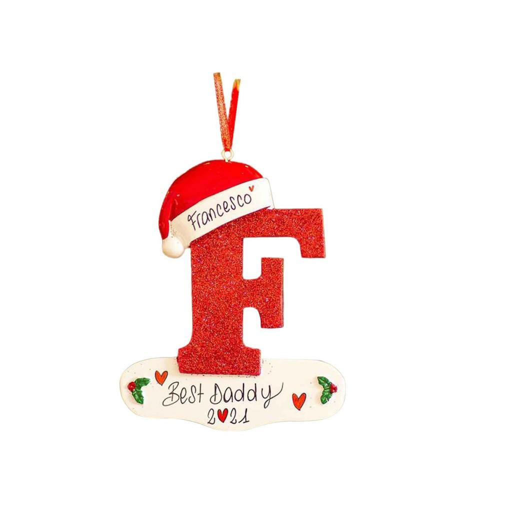 Wooden Eyecatching Customizable Letter Christmas Ornament For Festive Car Decor