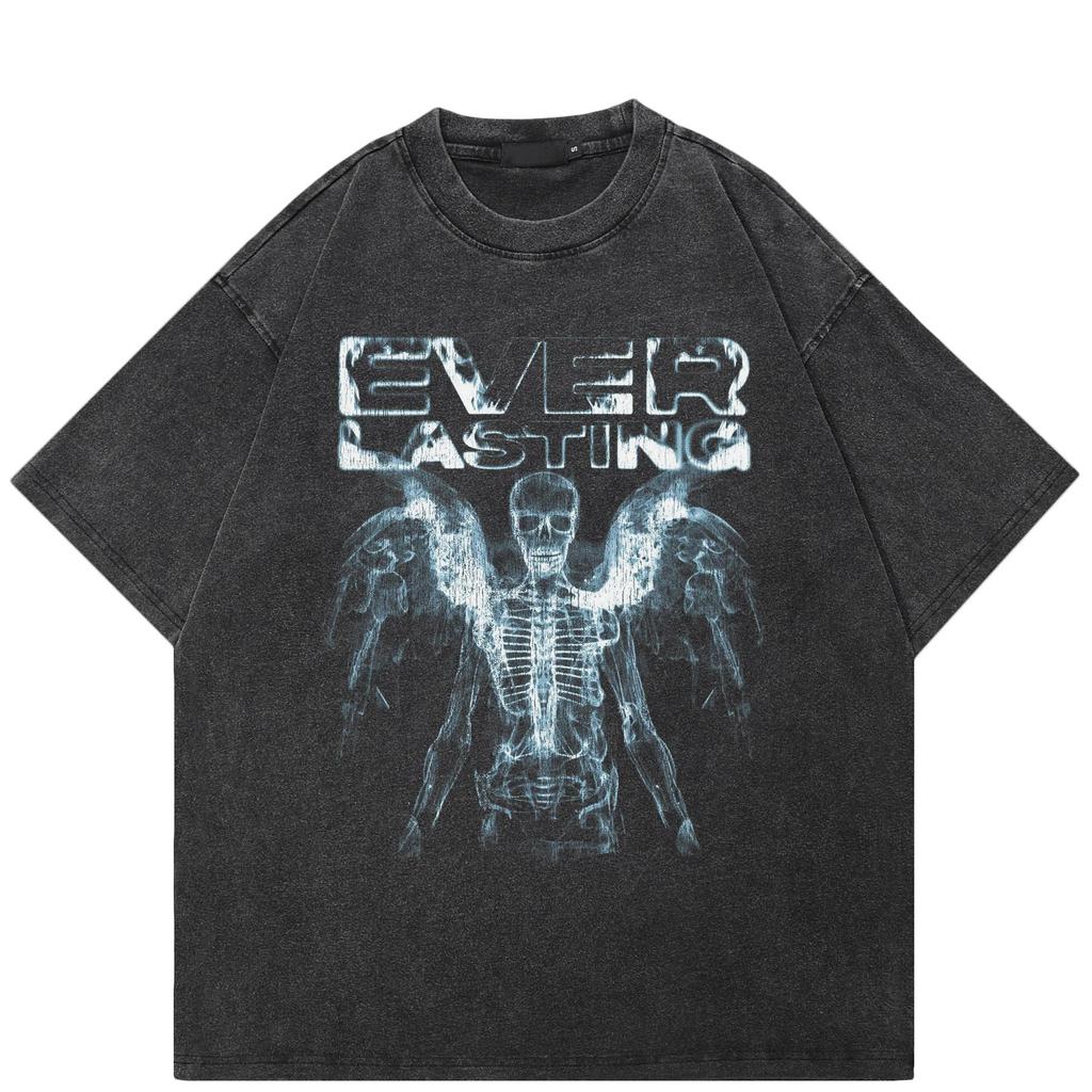 2026 Unisex T-Shirt Streetwear QUARTER 24 Skeleton Graphic