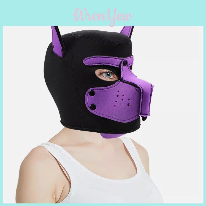 Stilvolle Erwachsene BDSM Hundekopfmaske Rollenspiel Zubehör Hergestellt aus Hochwertigem Neopren für Komfort Und Haltbarkeit
