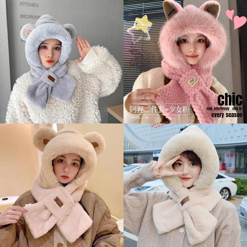 Fleece Hat And Scarf Combo For Women Windproof And Insulated Winter Wear