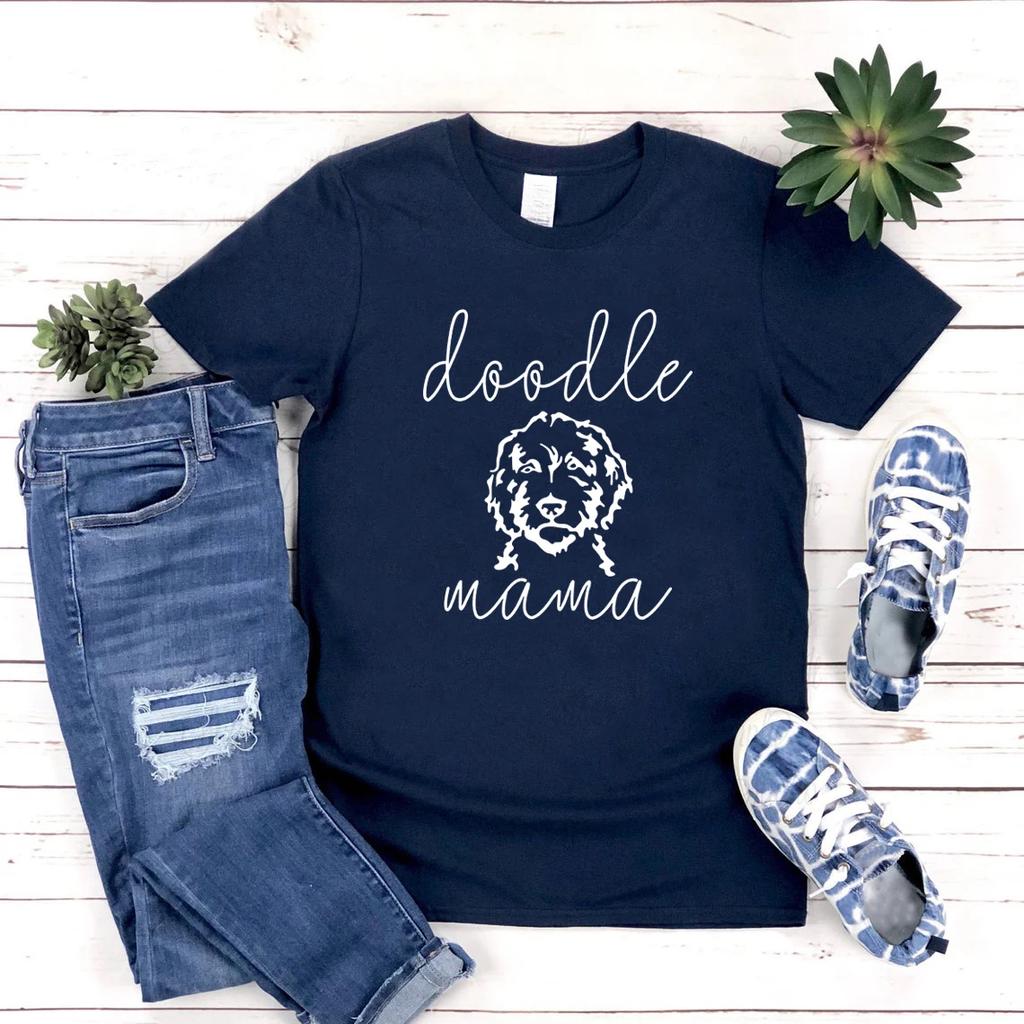 Doodle Mama T-shirt Doodle Mom Shirt Women Graphic T Shirts Short Slevee Vintage Top Dog Lover Gift
