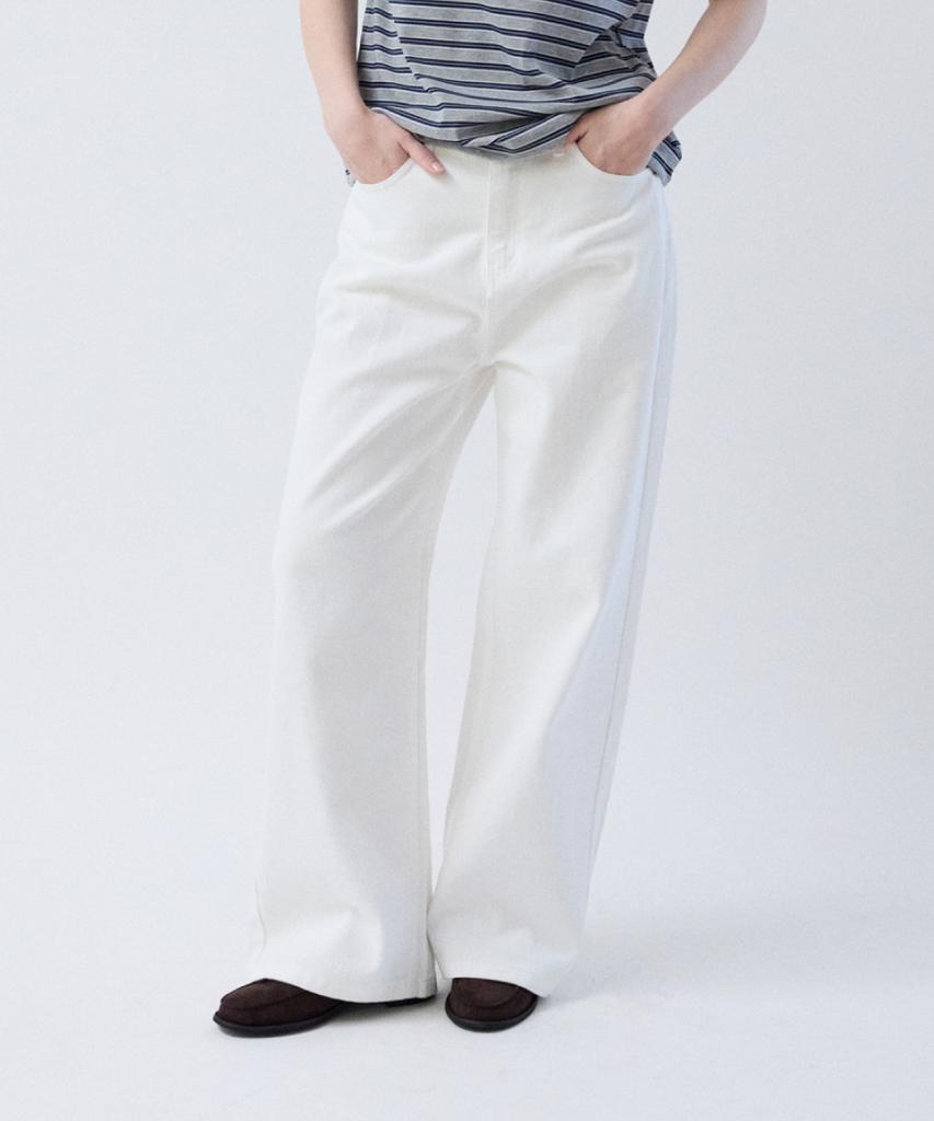 Toabe Labo Wide Cotton Pants (Ivory)