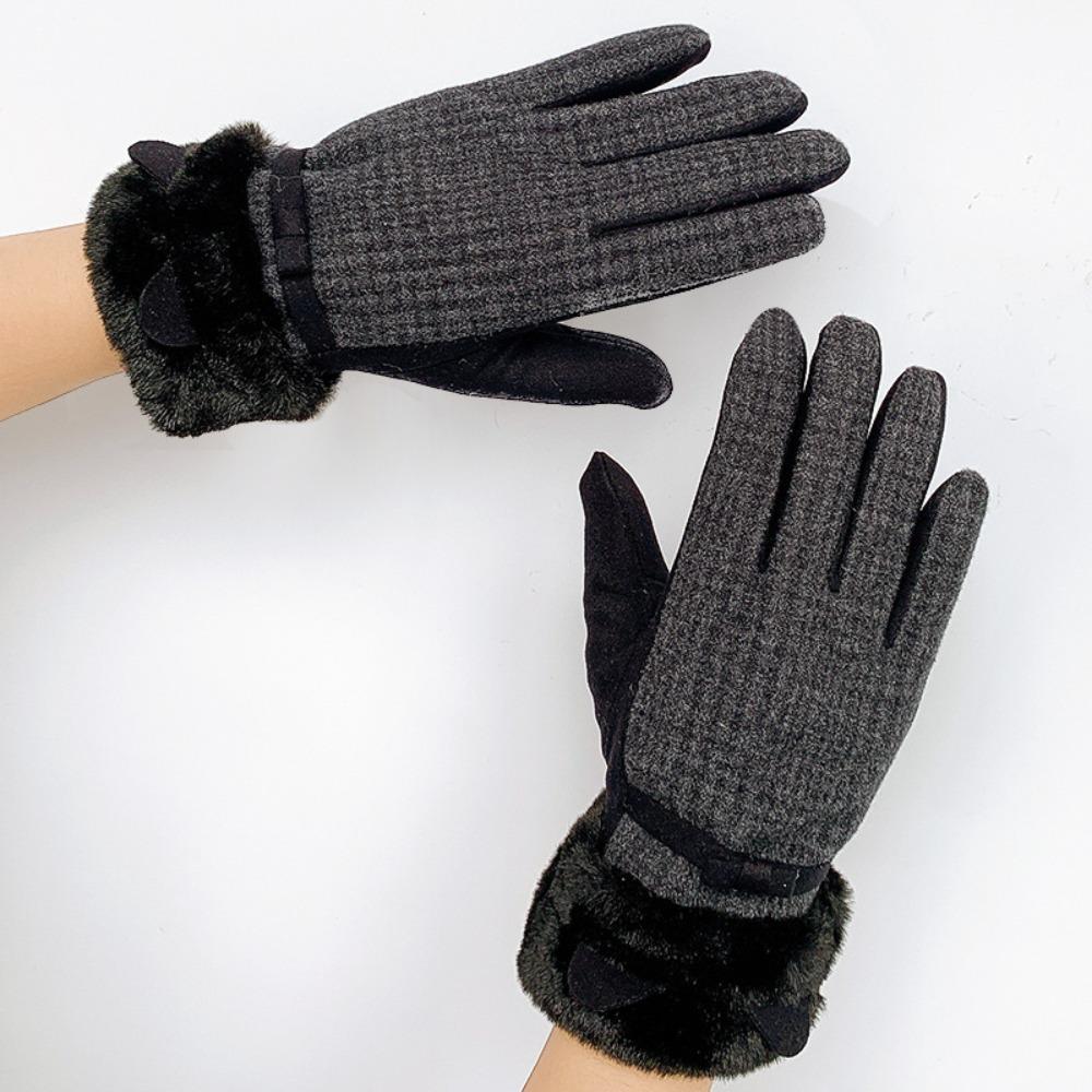 Warm gloves women's winter velvet thickened suede autumn and winter cold touch screen new cycling skiing gloves