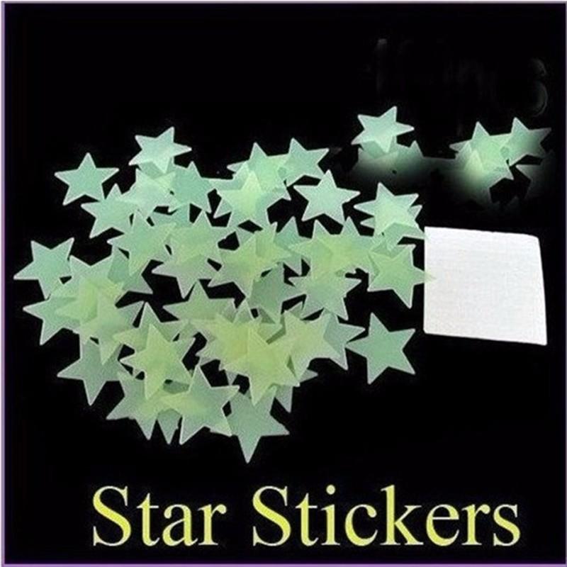 100Pcs Luminous Wall Stickers Glow In The Dark Stars for Kids Baby Rooms Colorful Fluorescent Home