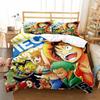 Anime O-One Piece Bedding Set Japanese Luffy Child Baby Duvet Cover Sets Bedclothes Twin Single King Kids Adult Gift
