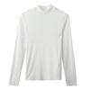 Mid Autumn Splicing Half High Collar Solid Color Long Sleeve T-shirt for Women Bottom Shirt