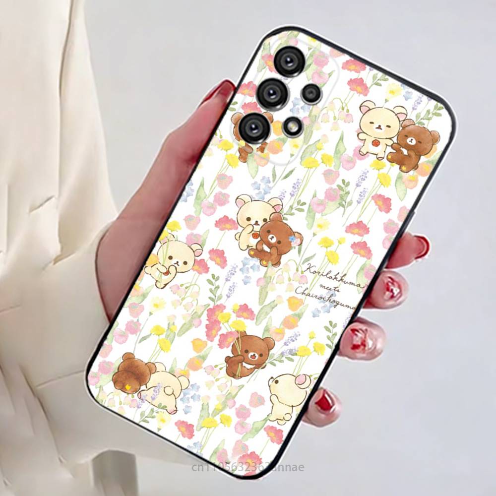 Cute R-Rilakkuma Bear Phone Case For Samsung Galaxy A54,34,24,73,53,52,52S,04S,04E,A72 Cover