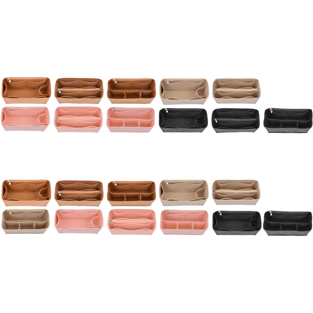 Felt Handbag Organizers Insert Multiple Pocket Purse Liner Organiser for Shoulder Bag Inner Pocket Pouches with Zippered
