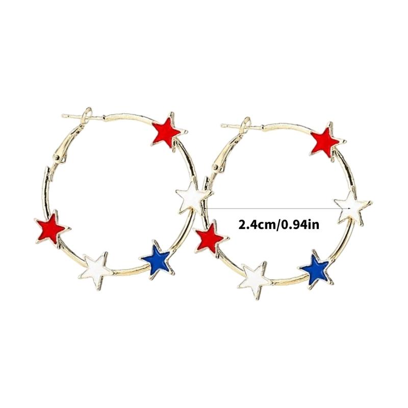 Stylish Five Point Star Ear Hoops Comfortable Alloy Jewelry for Sensitive Skin Portable