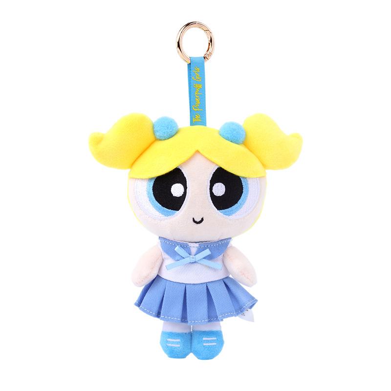 

Powerpuff The Girls Plush Toy Anime Peripheral Cartoon Character Keychain Doll Bubbles