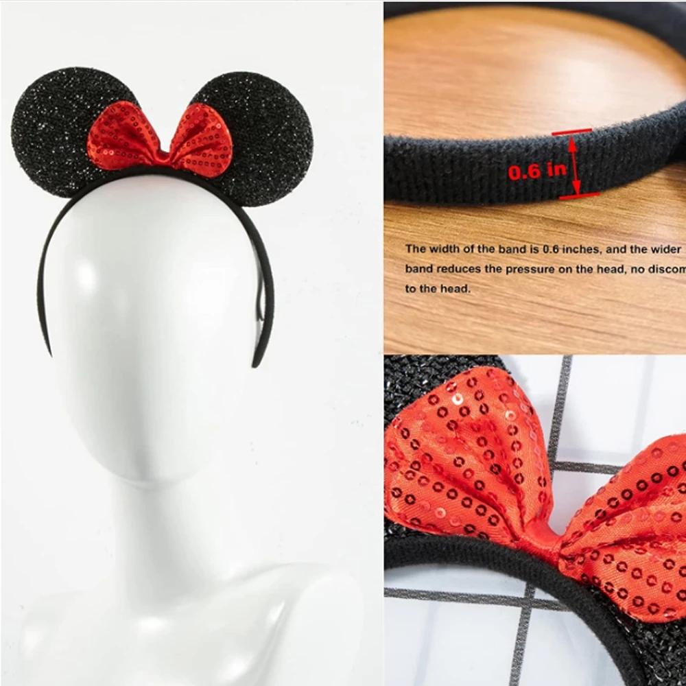 12PCS WholesaleWomen Girl Mouse Ears Headbands Hair Hoop Party Cosplay Bows Hairband Headwear Fashion Hair Accessories