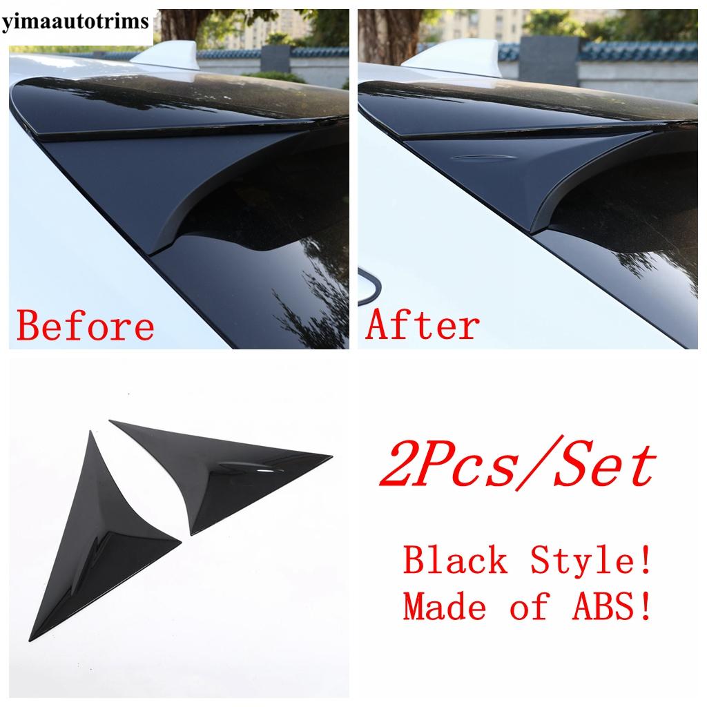 Car Rear Quarter Window Sequin Spoiler Panel Cover Trim For Toyota Venza / Harrier  -2024 Chrome Black Carbon Fiber Exterior Black Style