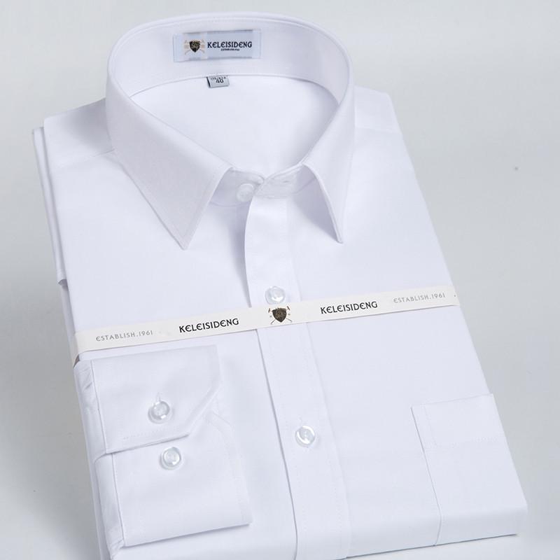 Camicia formale da uomo di alta qualità a maniche lunghe bianca