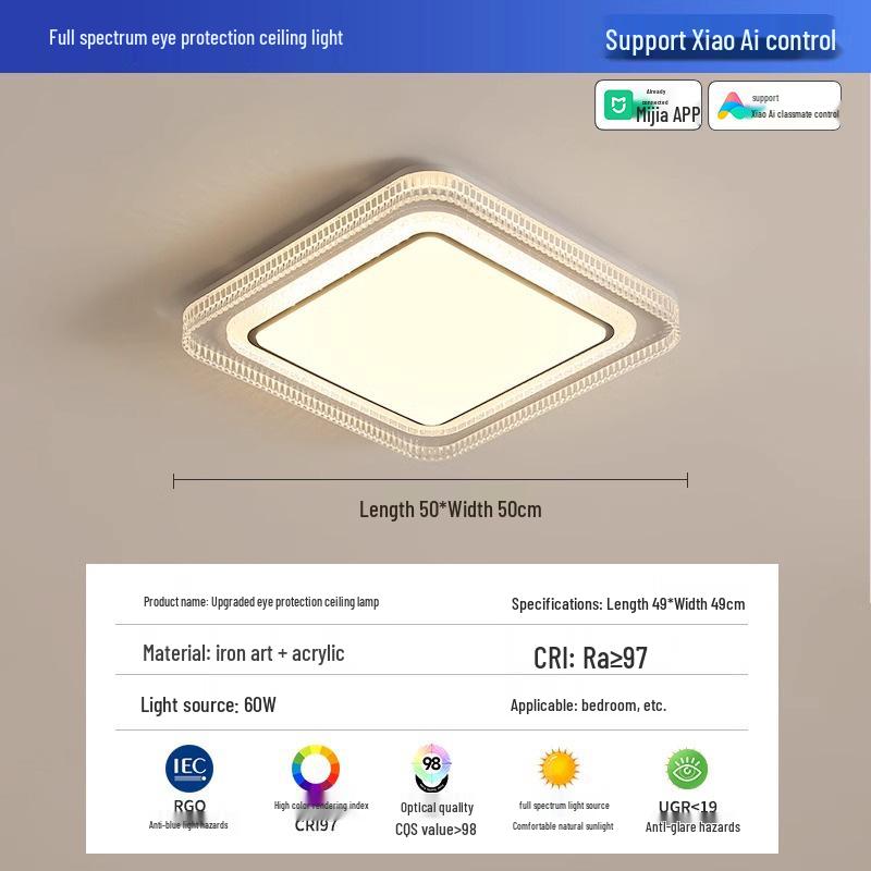 2025 Modern LED Crystal Ceiling Light for Master Bedroom - Minimalist Luxury Design