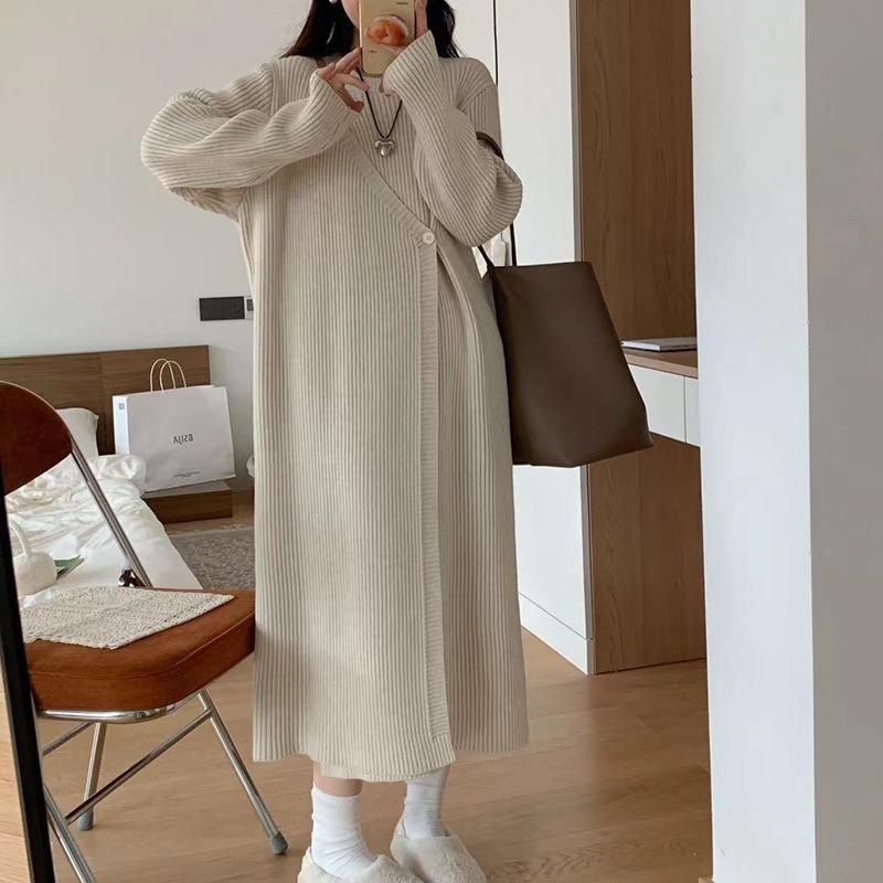 YYFS Moda damska Casual Jesień Zima Jednolity kolor Nadruk Długi rękaw O-Neck Swetry