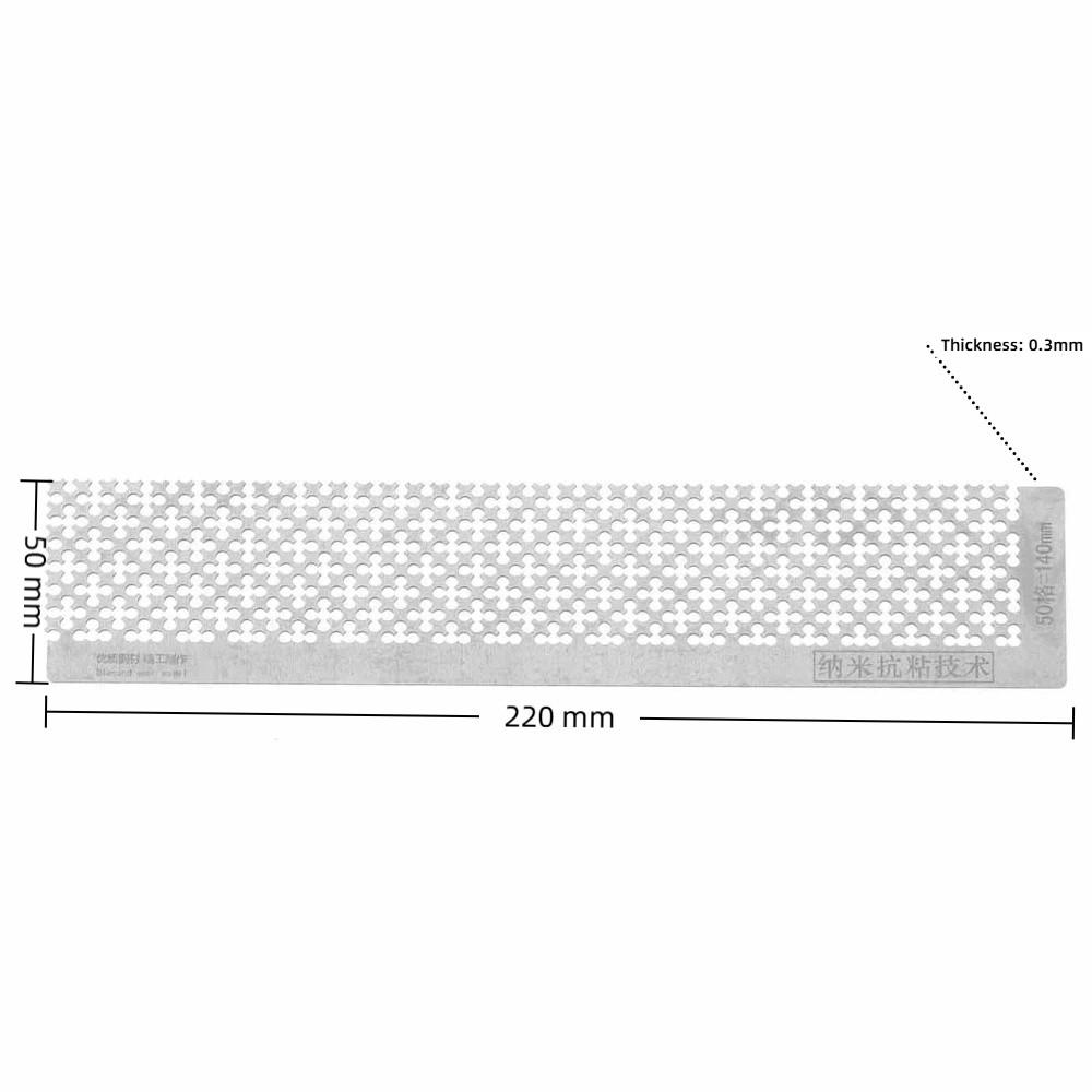 Stainless Steel Mesh Ruler 3 Sizes Precise Scale Plum Blossom Measuring Tool Polished Edge Craft Positioning Ruler