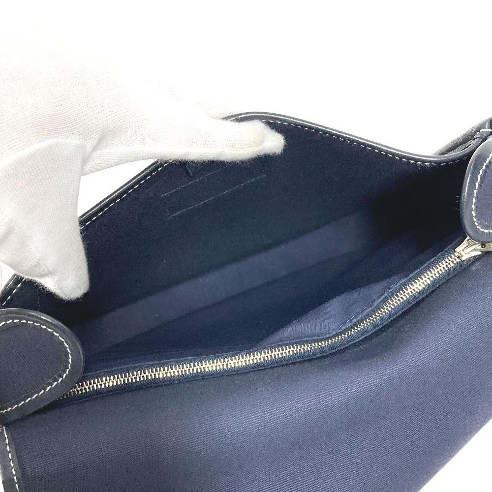 HERMES Buenaventura PM Crossbody bag flap Shoulder Bag Leather/Canvas Navy