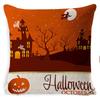 Halloween Pillow Pumpkin Little Witch Horror Cushion Linen Cushion Cover Holiday Party Pillow Cover Bed Backrest