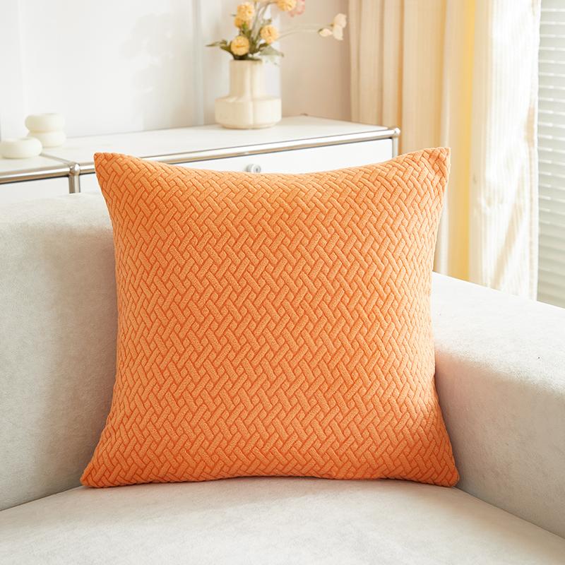 1 stuks Vierkante Kussenhoes Rits Enkelzijdig Effen Kleur Kussensloop voor Woonkamer Slaapkamer Bank Zonder Kussenkern Woondecoratie 50x50cm