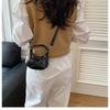 Cute Bowknot Shoulder Bag for Women Mini Hobo Bag Glossy Patent Leather Underarm Purse Vintage Y2K Crossbody Bag Sweet Girls Handbag
