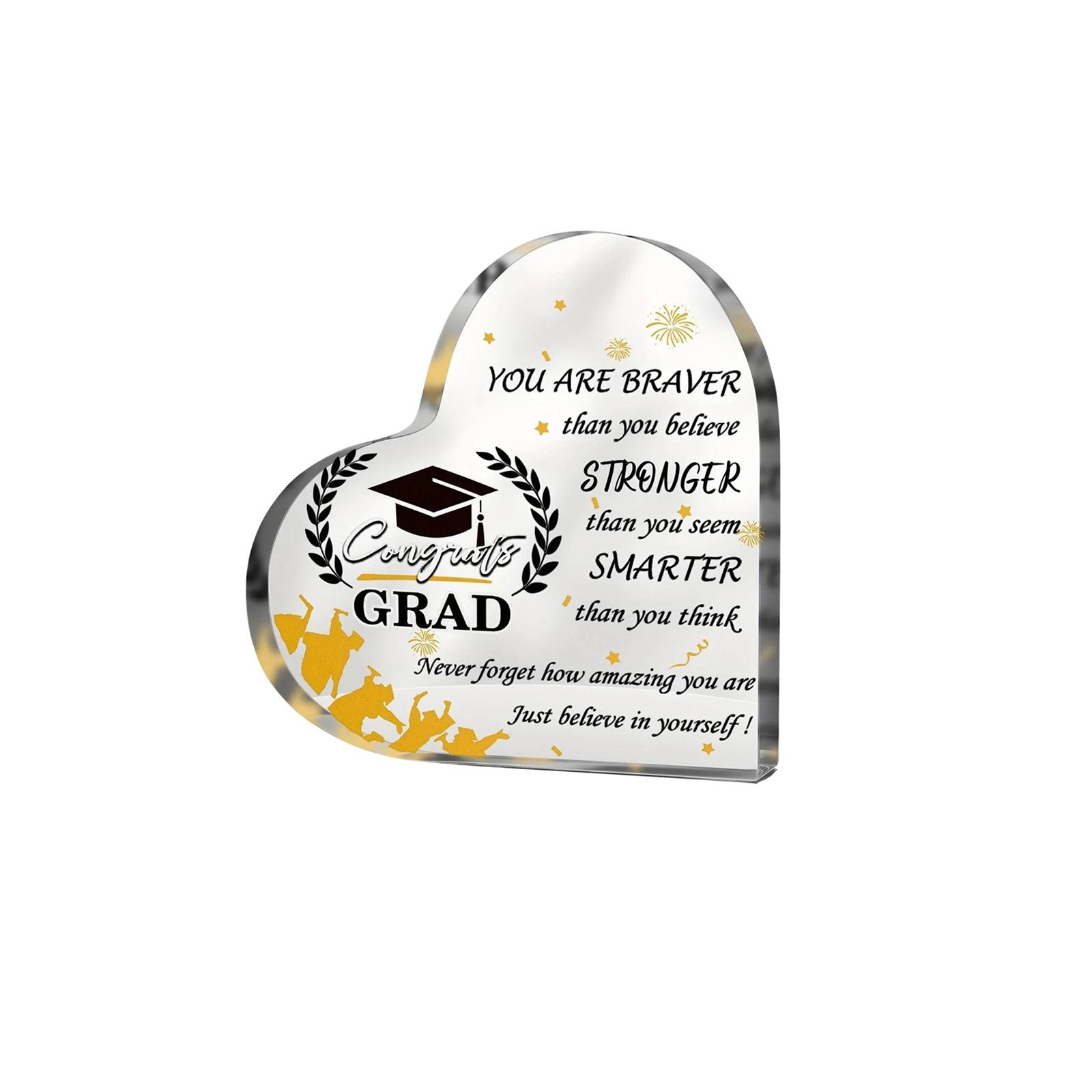 

Acrylic Graduation Gift, Heart-shaped Pattern, Inspirational Souvenir, Desktop Decoration. one size