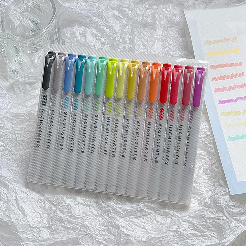 Раскрашиваемый спиральный блокнот и ежедневник с 15 цветными маркерами-хайлайтерами для класса, офиса, планирования рабочего графика, списка дел as the picture