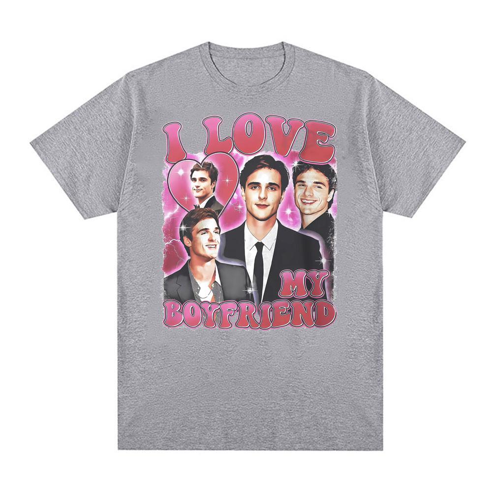 I Love My Boyfriend Jacob Elordi Celebrity Fan Tshirts Unisex Women Summer Vintage Tshirt Comfort Casual Short Sleeve T Shirt Tops