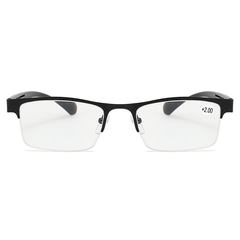 Mens Reading Glasses Designer Half Frame Metal Reader Presbyopic Glasses +1.0 1.5 2.0 2.5 3.0 3.5 4.0