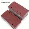 20pcs/set 185X93mm Flocked Sandpaper Sheets Assorted Grits 8-Hole Sandpaper  Wood Polish