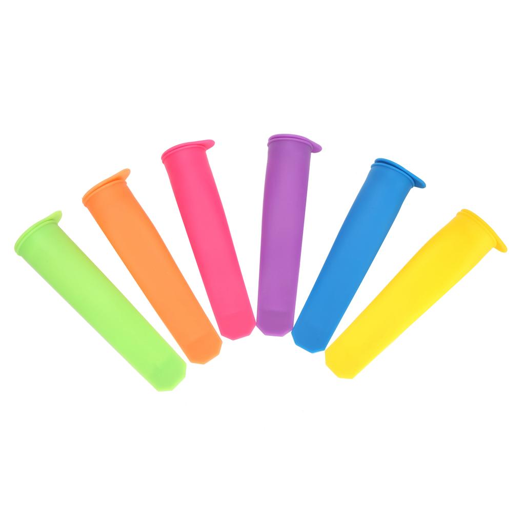 6Pcs Silicone Ice Cream Mold Reusable DIY Ice Bar Maker Mould with Lid for Kid and Adult