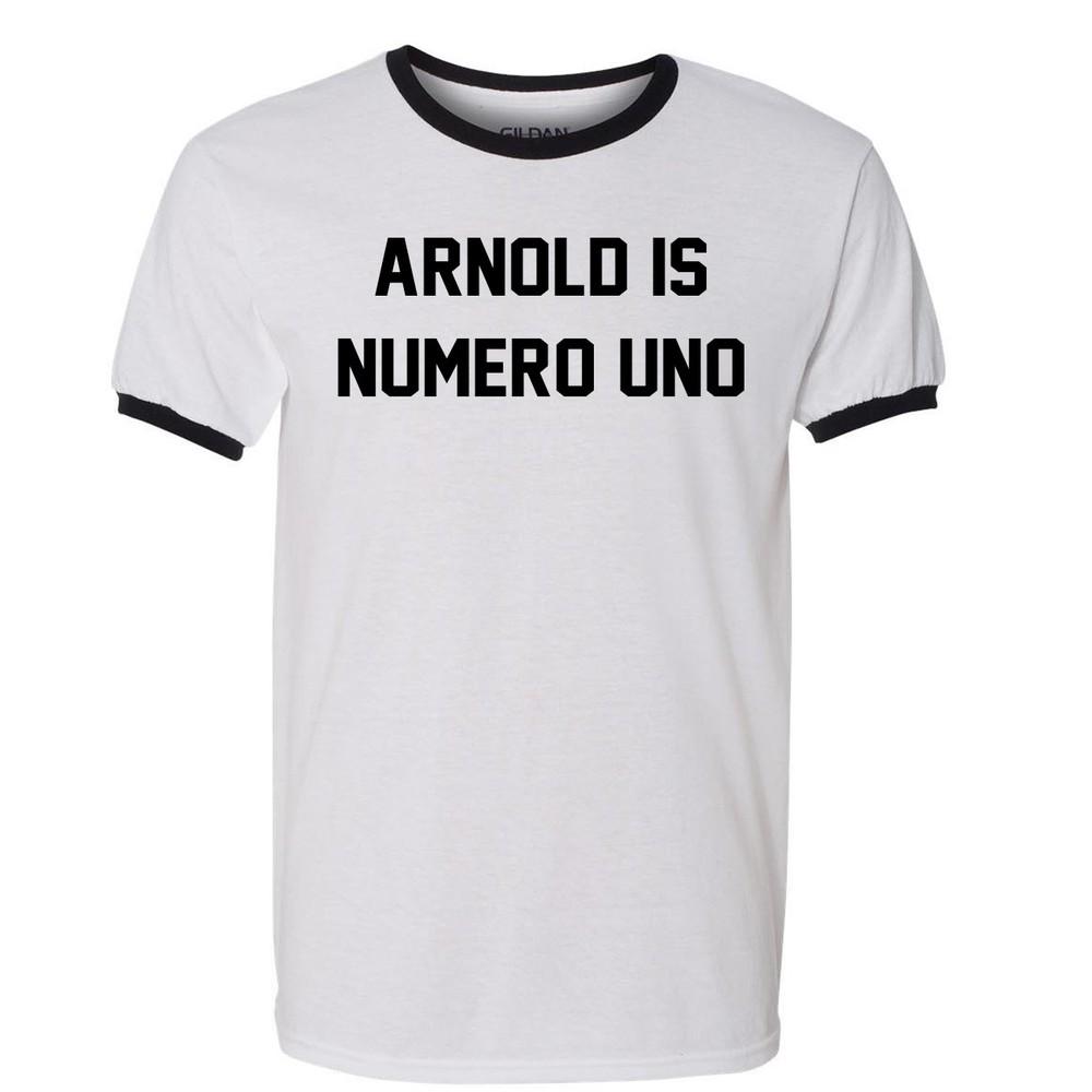 

Arnold Is Numero Uno T Shirt Pumping Iron Schwarzenegger Movies DVD Blu Ray Tee M