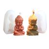3D Maitreya Silikonová forma na svíčku DIY Kostel Buddha Výroba Sádra Epoxidová pryskyřice Aroma Mýdlo Čokoláda Pečicí formy Domácí dekorace