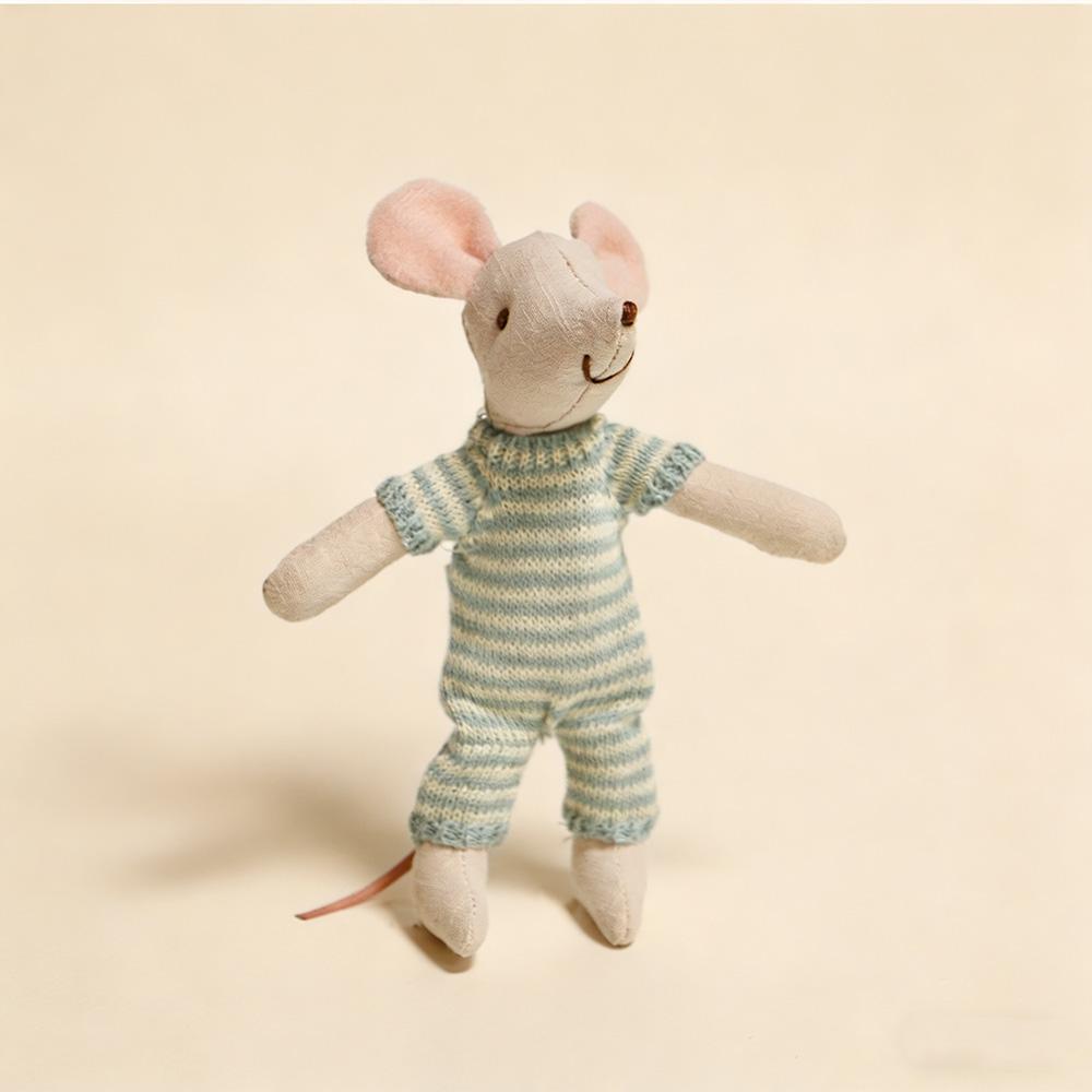 S Peluche Souris&Cochon Poupée Jouet Animal en Peluche Doux Ami Pour Enfants Cadeau de Fête Anniversaire Décoration de Chambre Jeu d'Imitation beige