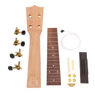 Sestavte si vlastní ukulele sadu Kytarový krk Struny Knoflíky Kobylka Dřevěné 21palcové Nedokončené díly pro ukulele