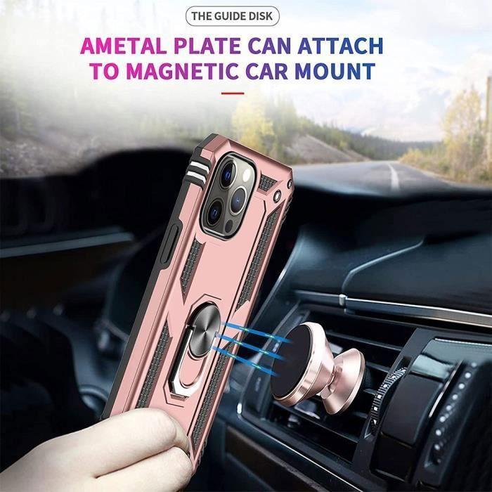 Coque de protection - PROSHOP - pour iPhone 13 Pro - Rose - Antichoc - Support Magnétique