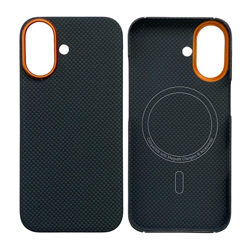 Apple iPhone 17 Ultra-thin Kevlar Case with Magnetic Suction, Alloy Frame, Aramid Fiber, and Half-wrapped Design