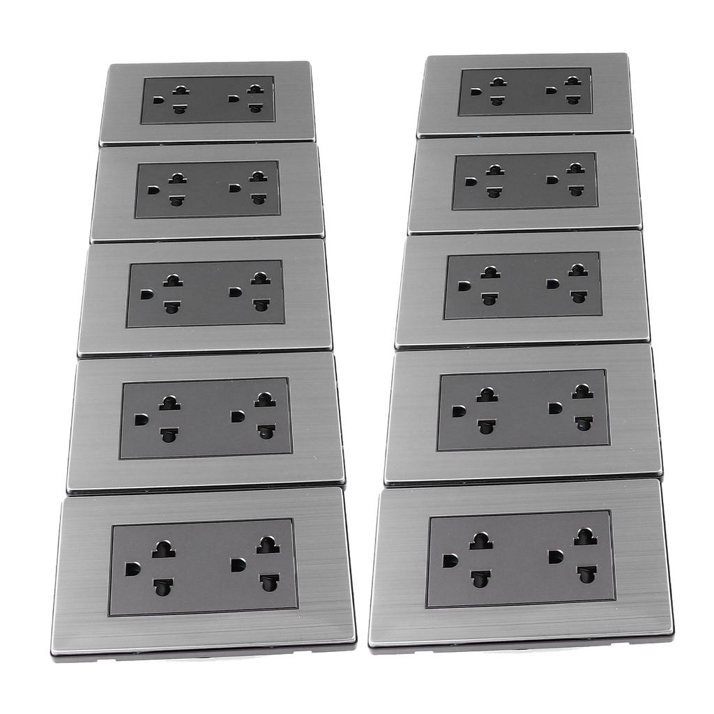 10 pz Presa Elettrica da Muro Presa Elettrica da Parete Ignifuga in Acciaio Inossidabile Prese da Parete Prese
