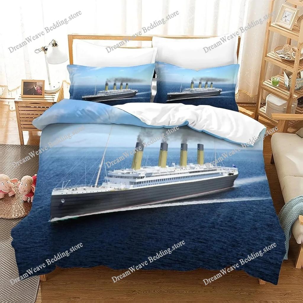 Romantic Love Duvet Cover Pillowcase Titanic Jack Rose Bedding Set Adult Boy Girl Bedroom Decoration Single Double Large Size